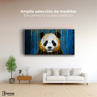 Cuadros Decorativos Canvas Revolution | Panda Lluvia Azul | Montaje3