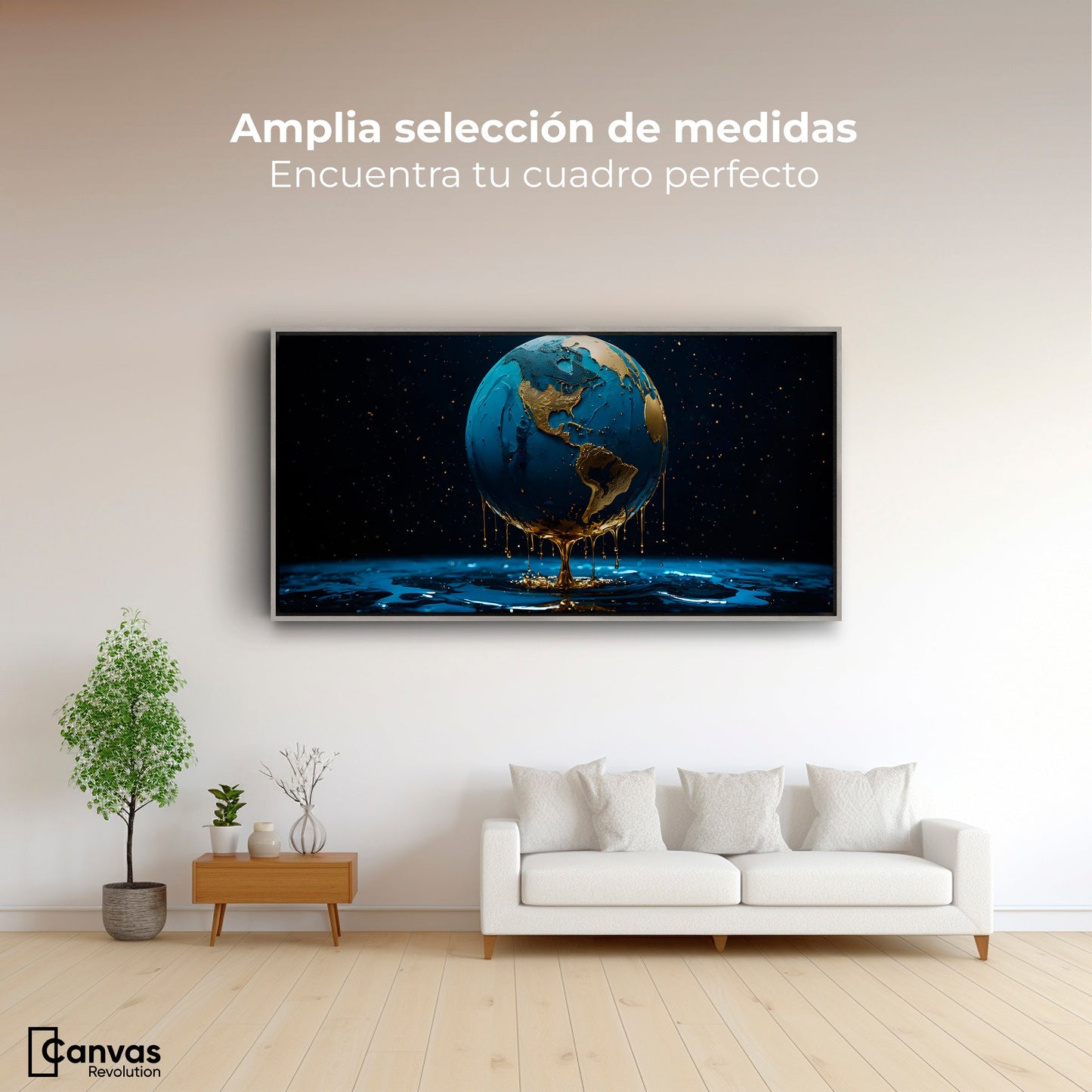 Cuadros Decorativos Canvas Revolution | Planeta Azul Zafiro | Montaje3