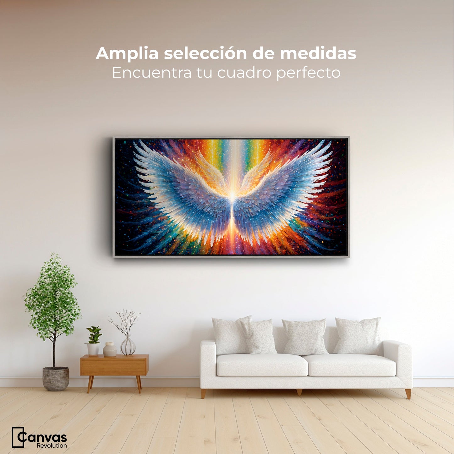 Cuadros Decorativos Canvas Revolution | Plumas De Luz | Montaje3