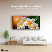 Cuadros Decorativos Canvas Revolution | Plumeria Luz Serena | Montaje3