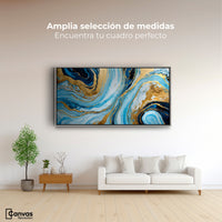Cuadros Decorativos Canvas Revolution | Remolinos Dorados | Montaje3
