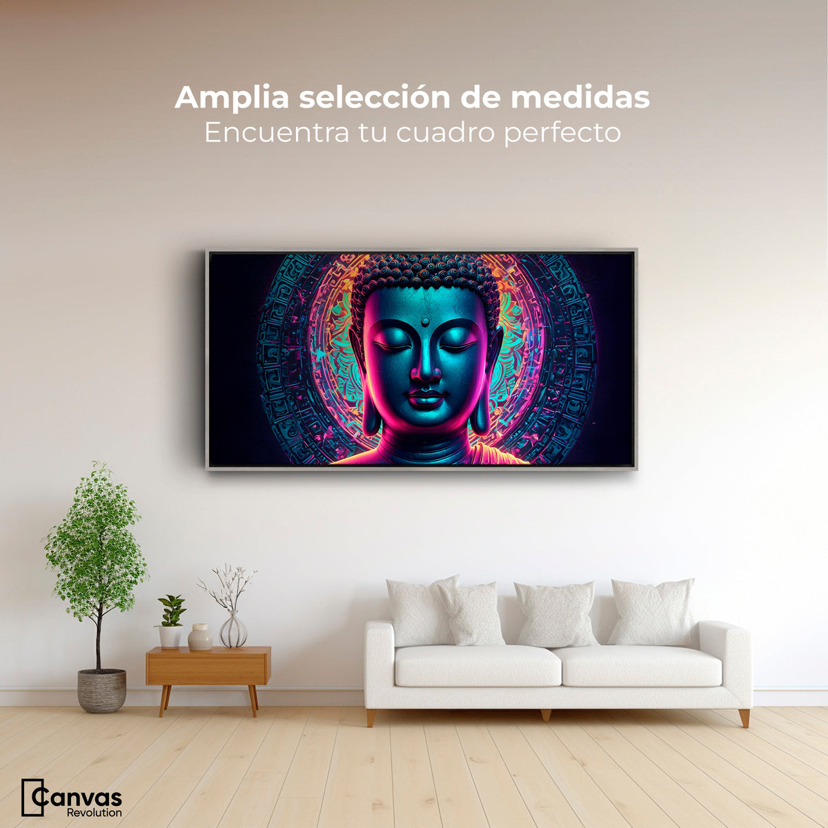 Cuadros Decorativos Canvas Revolution | Retrato Budista | Montaje3