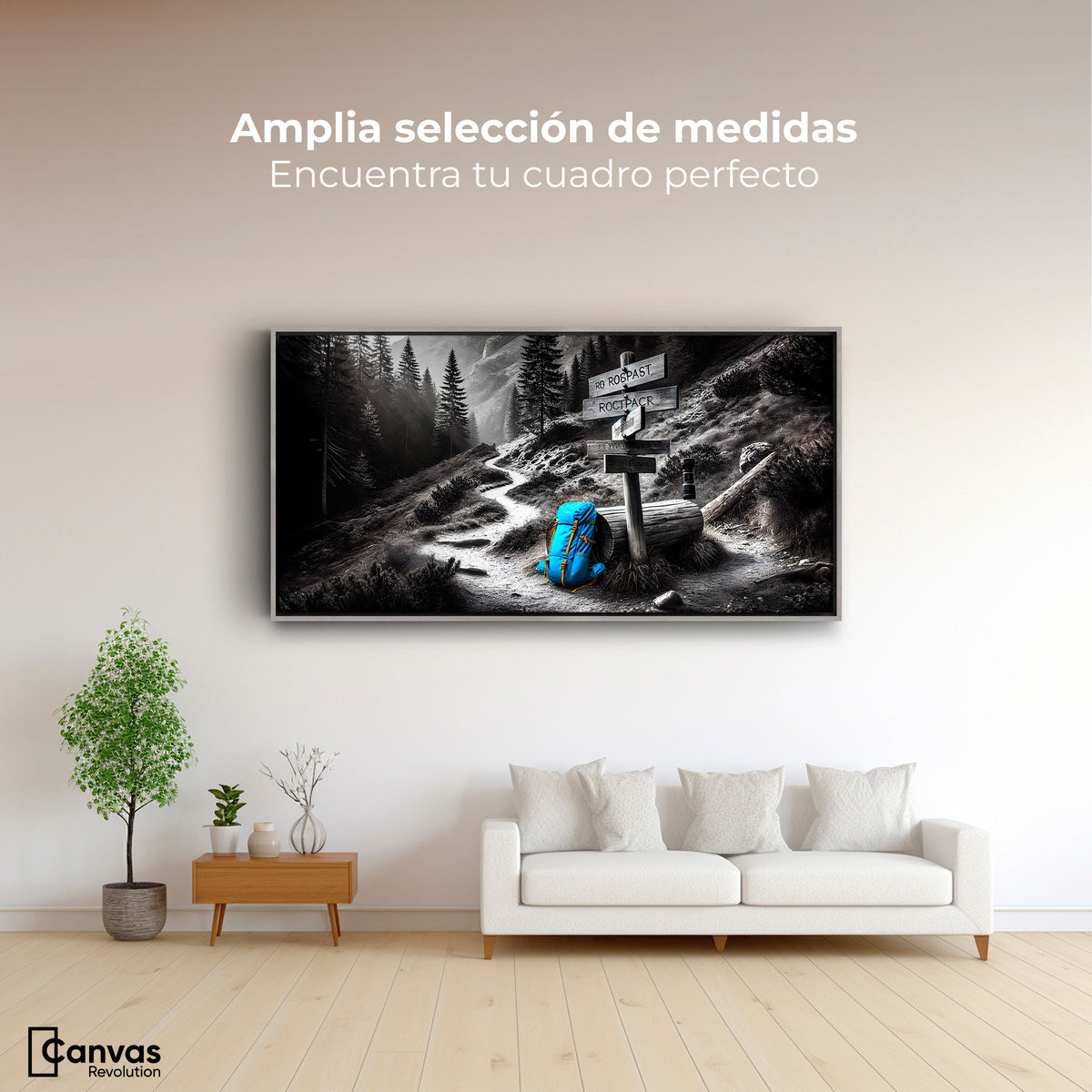 Cuadros Decorativos Canvas Revolution | Rumbo Al Bosque | Montaje3