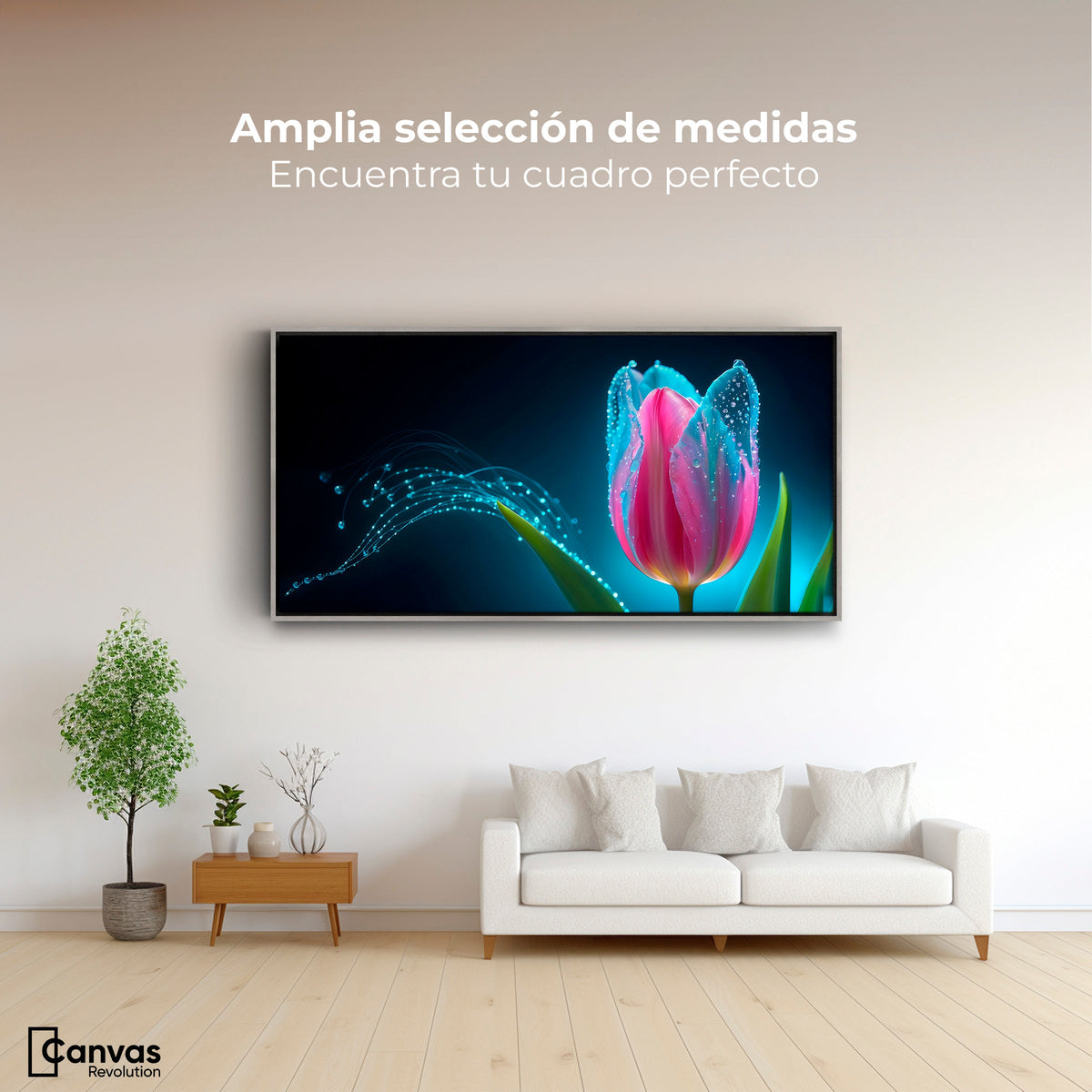 Cuadros Decorativos Canvas Revolution | Tulipan Aura Viva | Montaje3