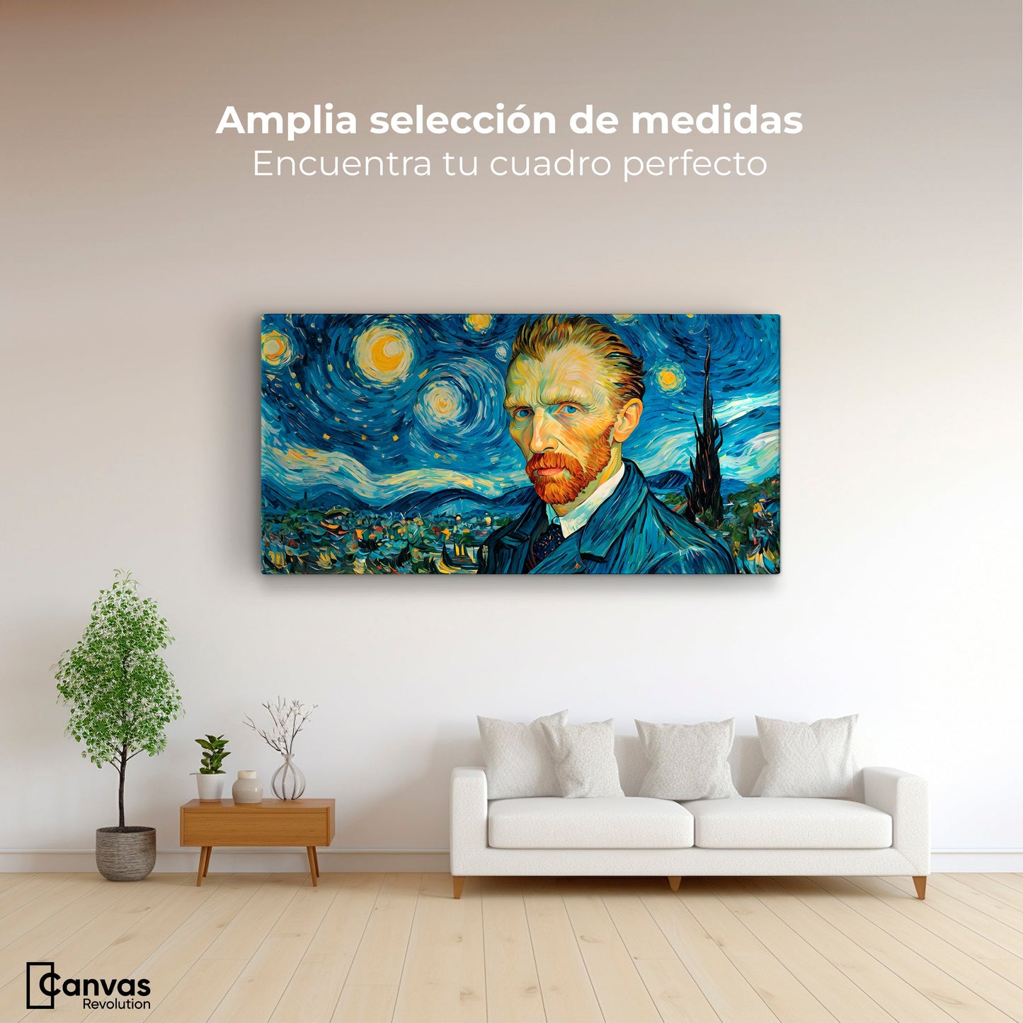 Cuadros Decorativos Canvas Revolution | Van Gogh Estrellado | Montaje3