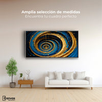Cuadros Decorativos Canvas Revolution | Vortice Dorados | Montaje3