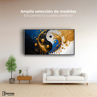 Cuadros Decorativos Canvas Revolution | Yin Yang Dorado | Montaje3