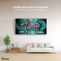 Cuadros Decorativos Canvas Revolution | Zebras En Silencio | Montaje3