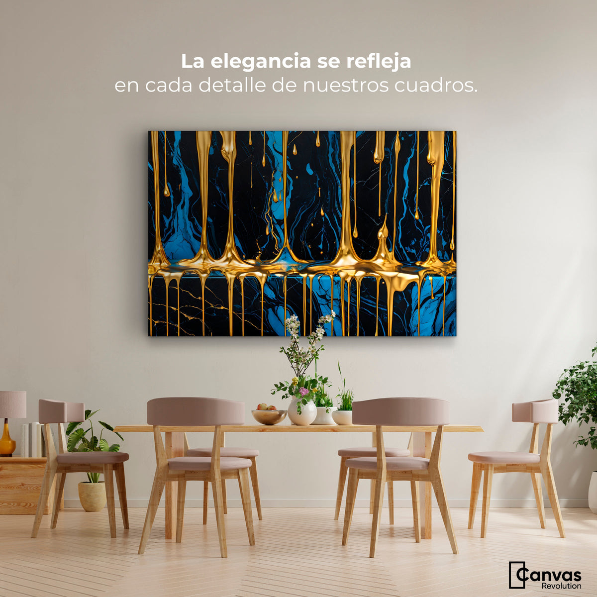 Cuadros Decorativos Canvas Revolution | Abstraccion Azul | Montaje4