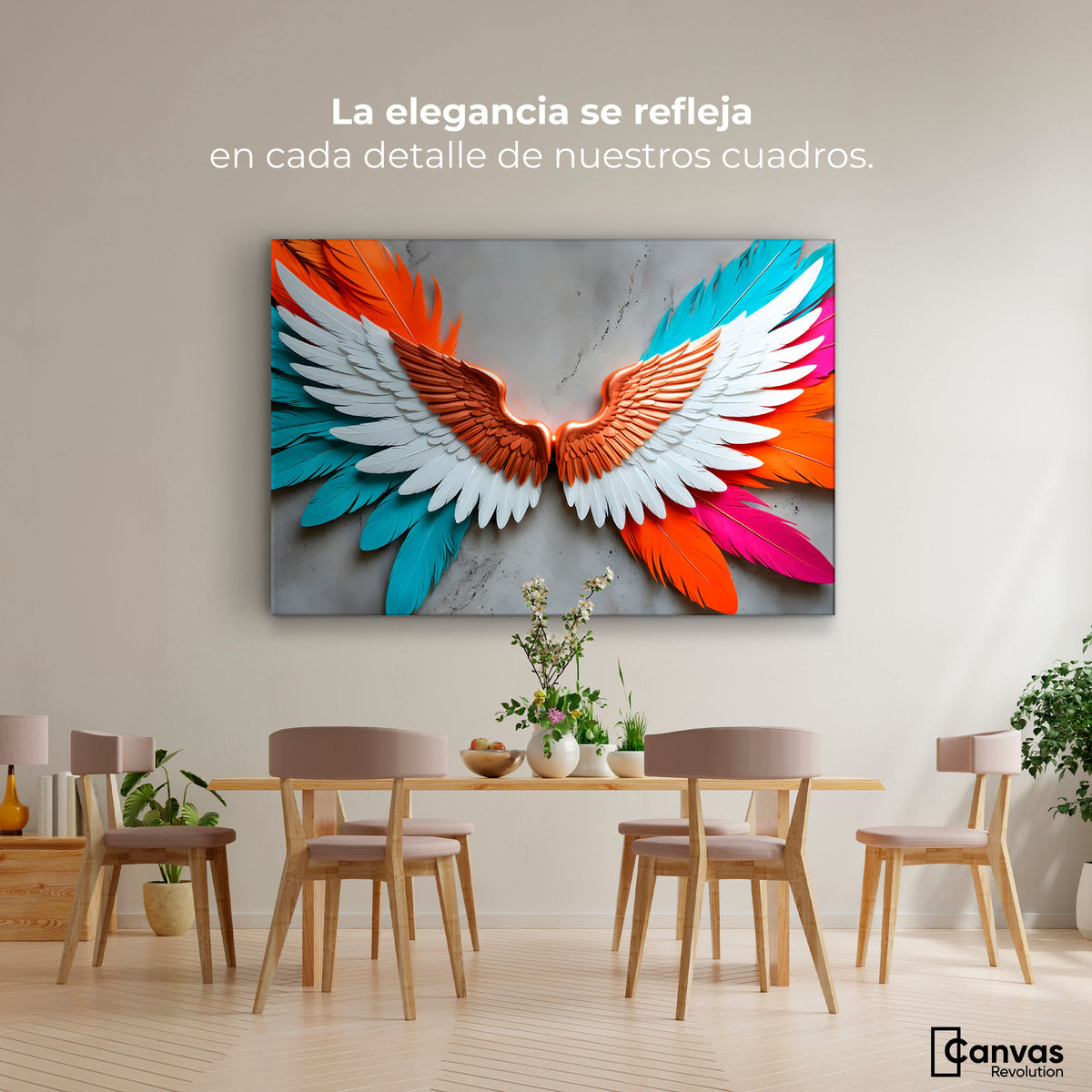 Cuadros Decorativos Canvas Revolution | Alas Angel Infinito | Montaje4
