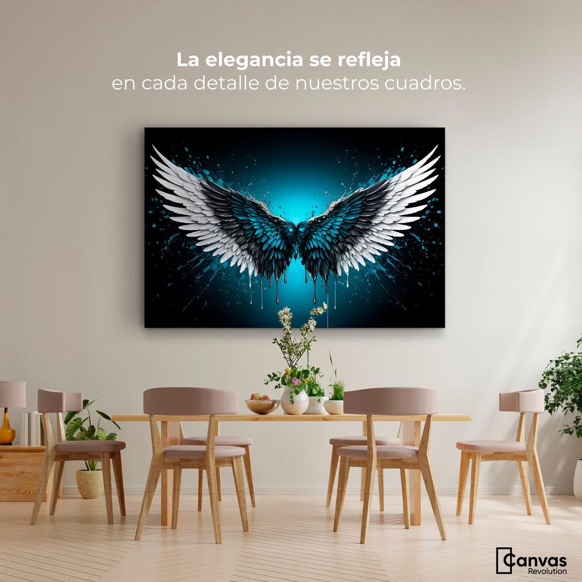 Cuadros Decorativos Canvas Revolution | Alas Angel Vuelo | Montaje4
