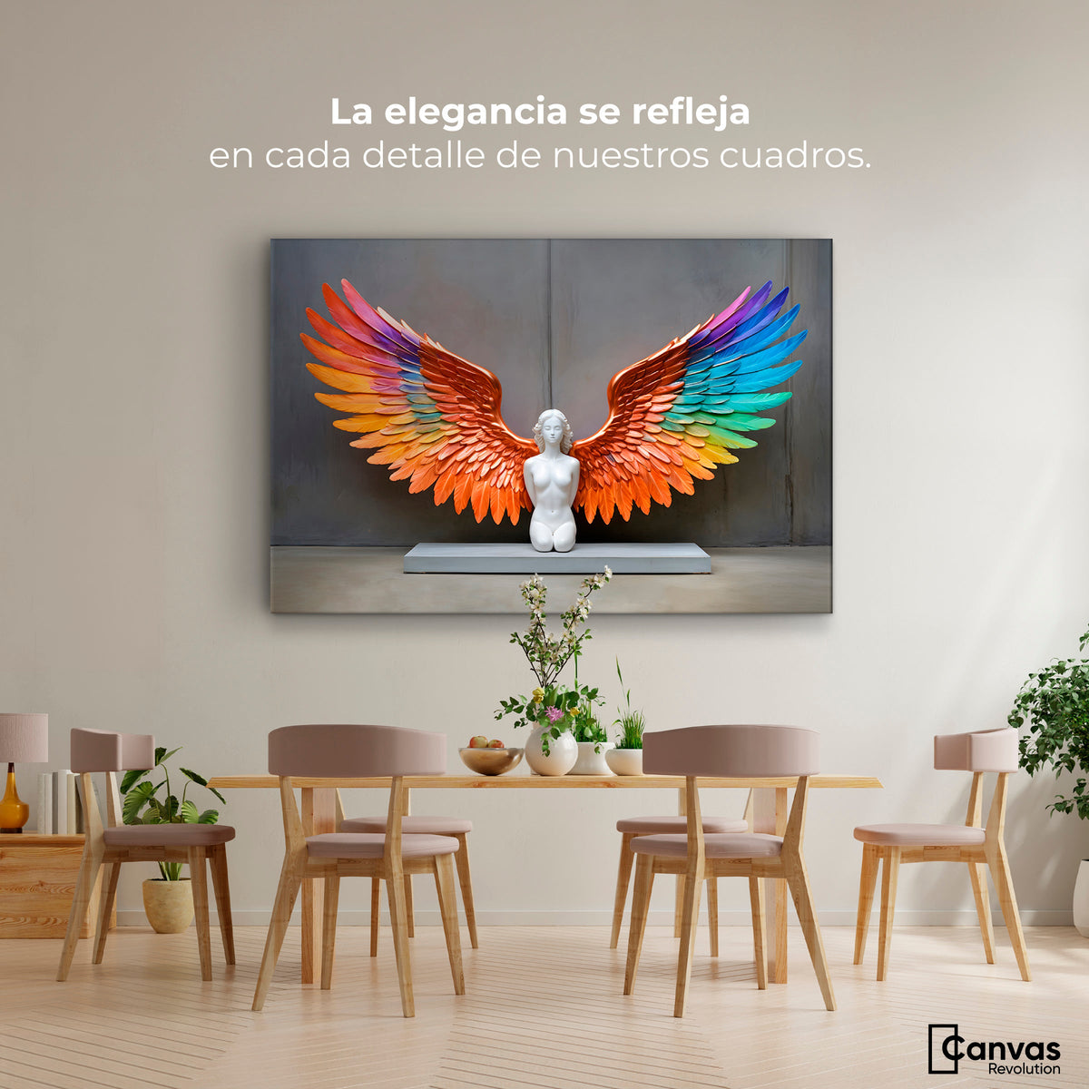 Cuadros Decorativos Canvas Revolution | Alas Espiritu Real | Montaje4
