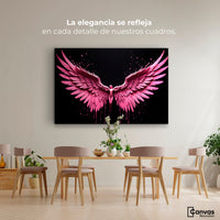 Cuadros Decorativos Canvas Revolution | Alas Rosadas Angel | Montaje4