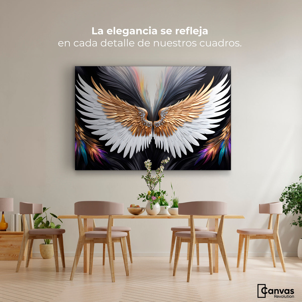 Cuadros Decorativos Canvas Revolution | Alas Vuelo Mistico | Montaje4