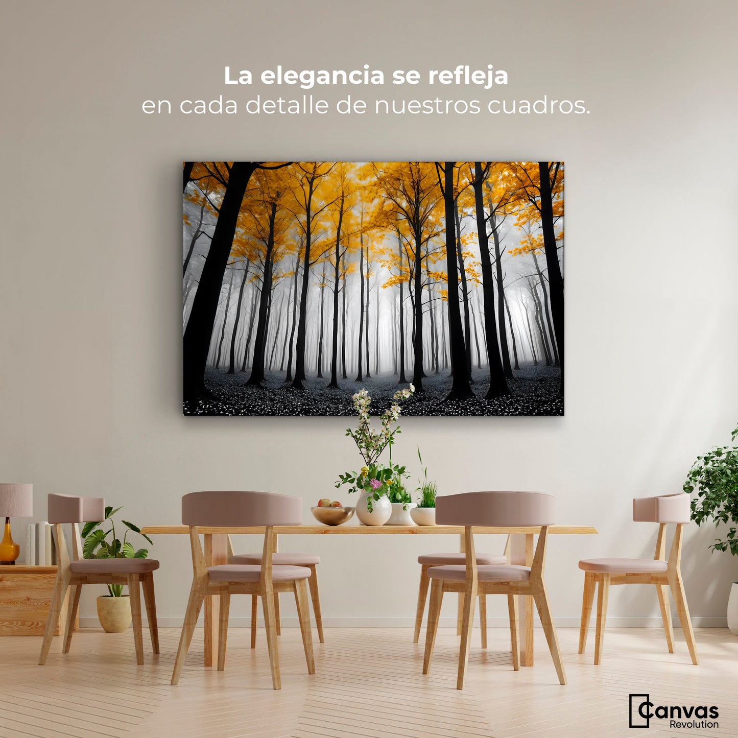 Cuadros Decorativos Canvas Revolution | Amarillo Silente | Montaje4