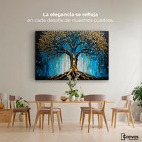 Cuadros Decorativos Canvas Revolution | Arbol Alma Dorada | Montaje4