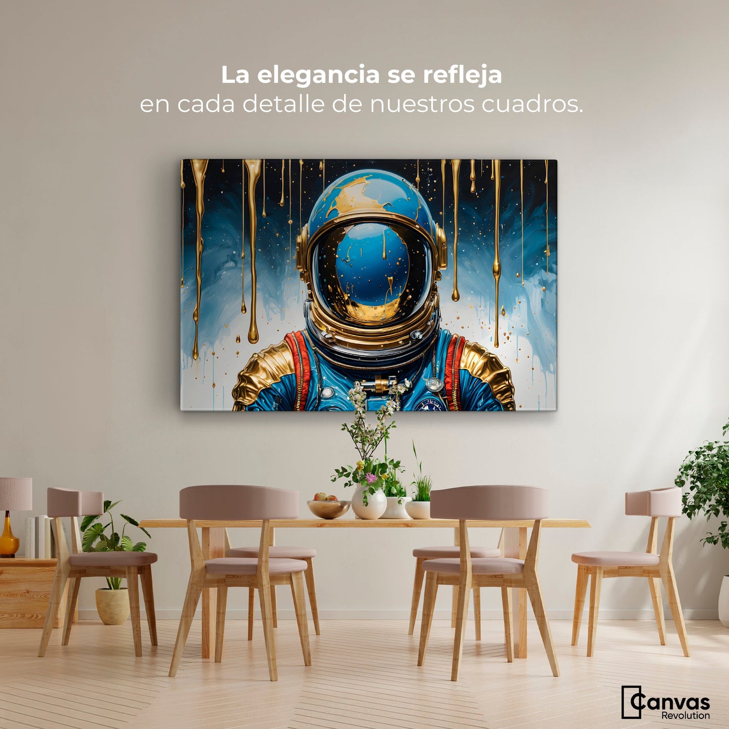 Cuadros Decorativos Canvas Revolution | Astronauta Azul | Montaje4