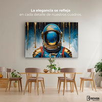Cuadros Decorativos Canvas Revolution | Astronauta Azul | Montaje4