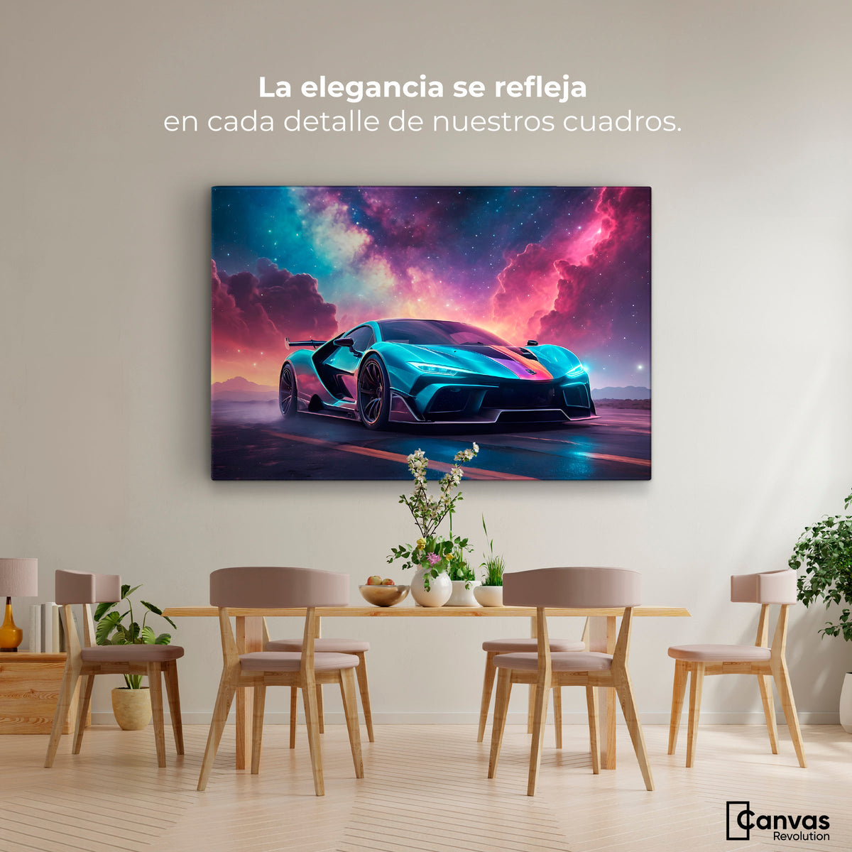 Cuadros Decorativos Canvas Revolution | Auto Deportivo Neon | Montaje4