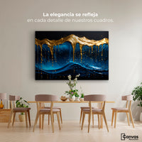 Cuadros Decorativos Canvas Revolution | Azul Dorado | Montaje4