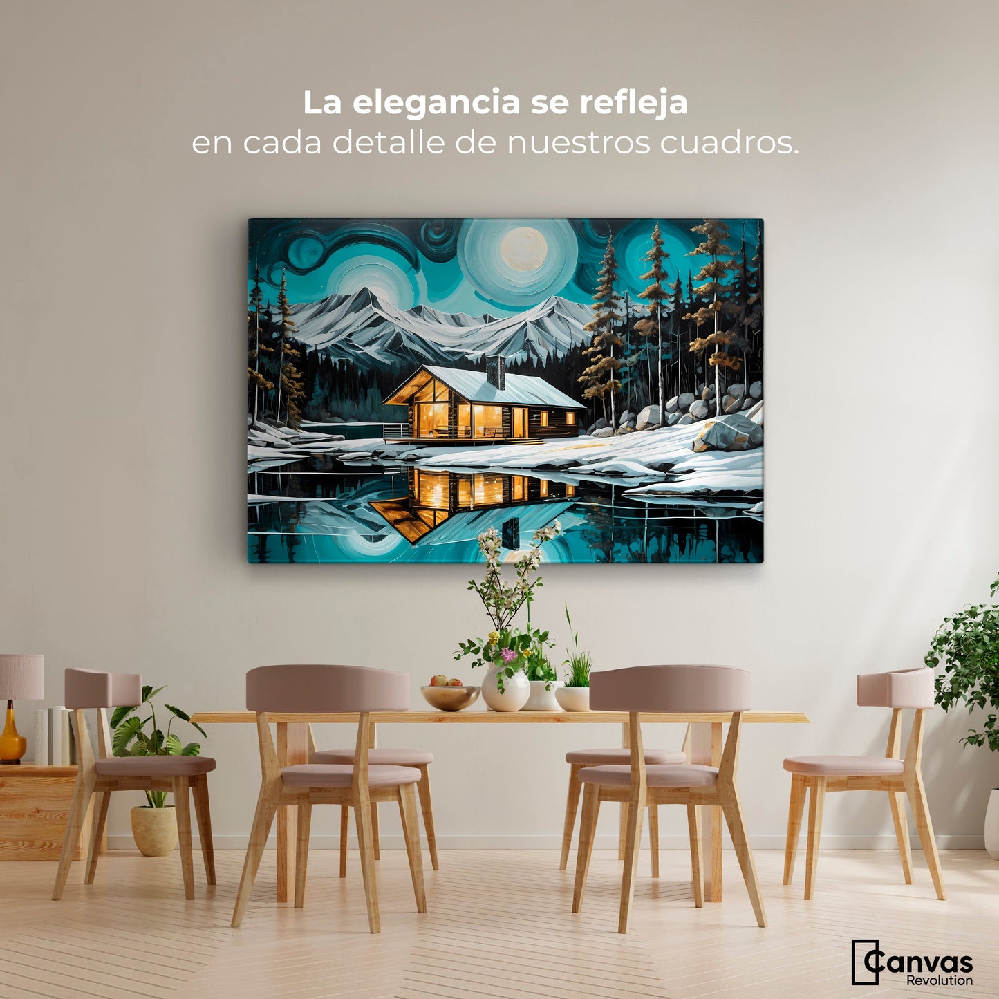 Cuadros Decorativos Canvas Revolution | Cabana Y Reflejo | Montaje4