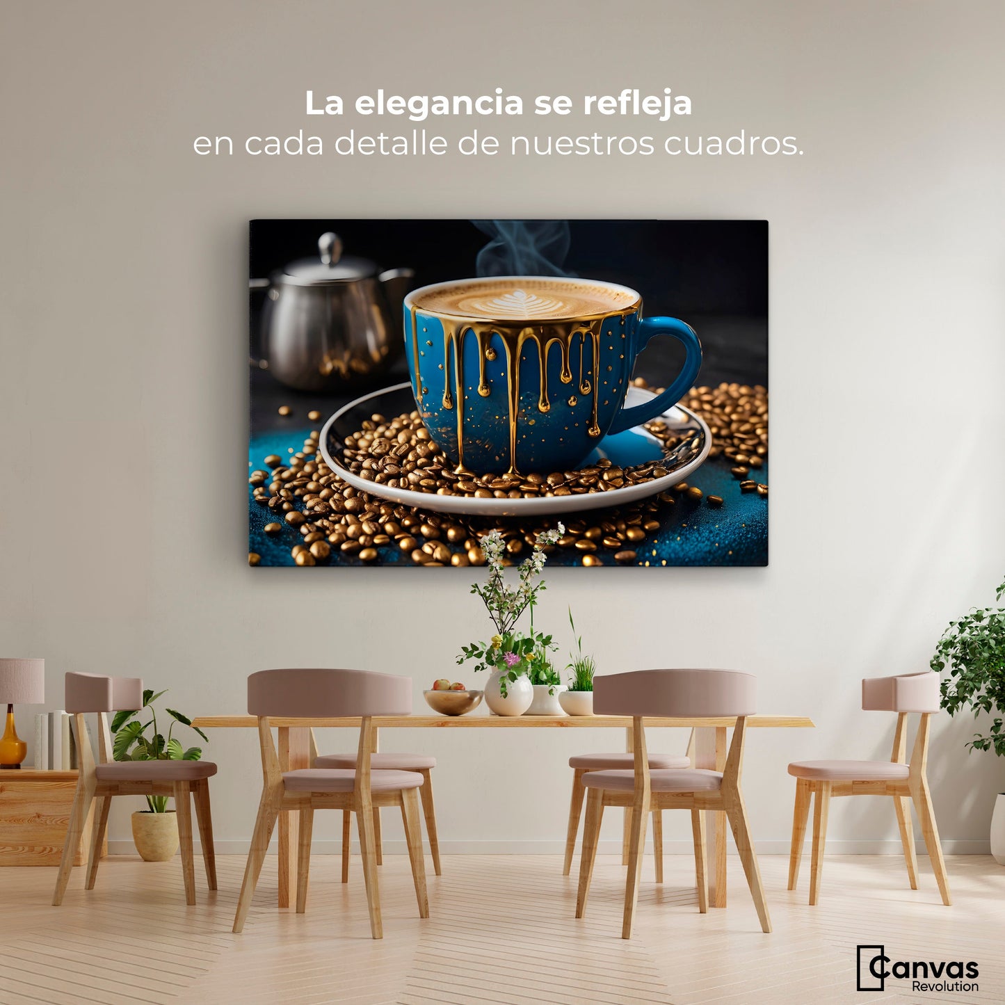 Cuadros Decorativos Canvas Revolution | Cafe Azul Celestial | Montaje4