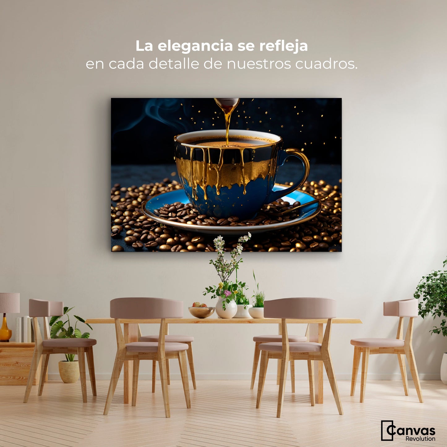 Cuadros Decorativos Canvas Revolution | Cafe Azul Zafiro | Montaje4