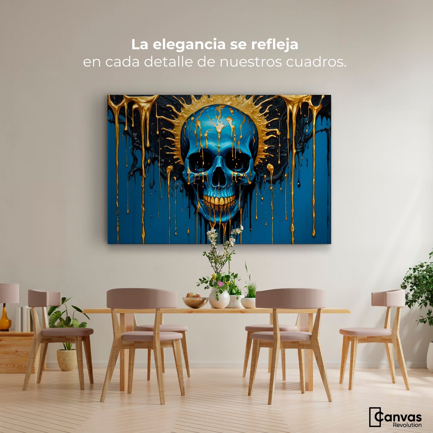 Cuadros Decorativos Canvas Revolution | Calavera Zafiro | Montaje4