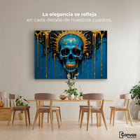 Cuadros Decorativos Canvas Revolution | Calavera Zafiro | Montaje4