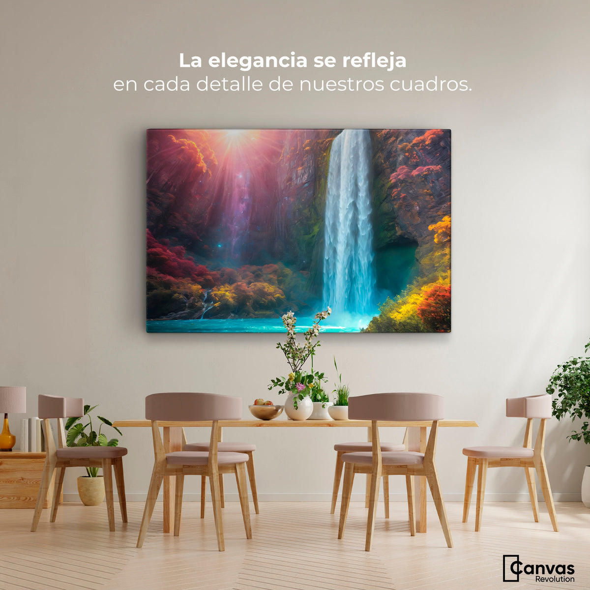 Cuadros Decorativos Canvas Revolution | Cascada Luminosa | Montaje4