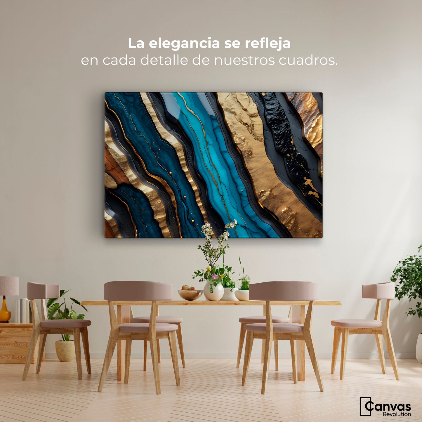 Cuadros Decorativos Canvas Revolution | Cascadas Turquezas | Montaje4