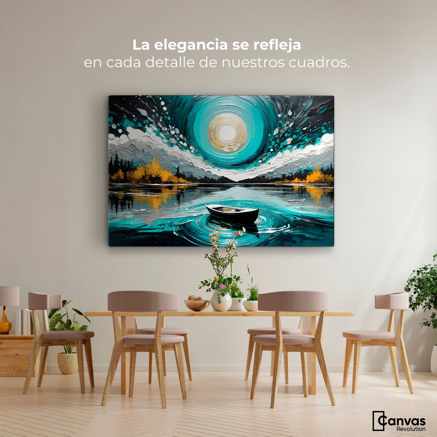 Cuadros Decorativos Canvas Revolution | Cielo En El Lago | Montaje4