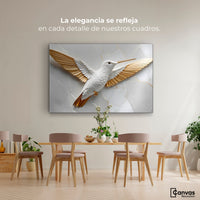 Cuadros Decorativos Canvas Revolution | Colibri Ala Dorada | Montaje4