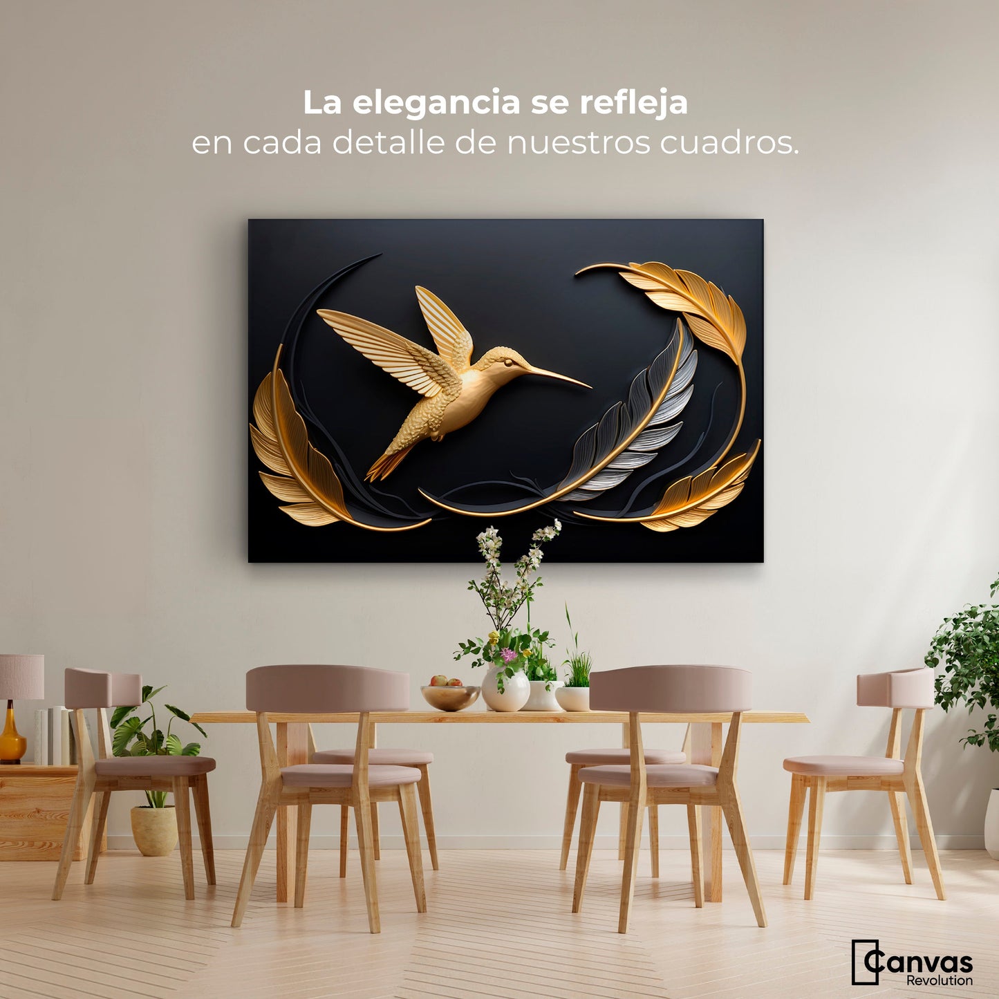 Cuadros Decorativos Canvas Revolution | Colibri Brillante | Montaje4
