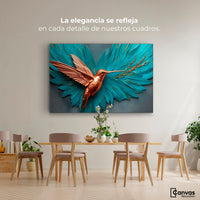 Cuadros Decorativos Canvas Revolution | Colibri Celeste | Montaje4