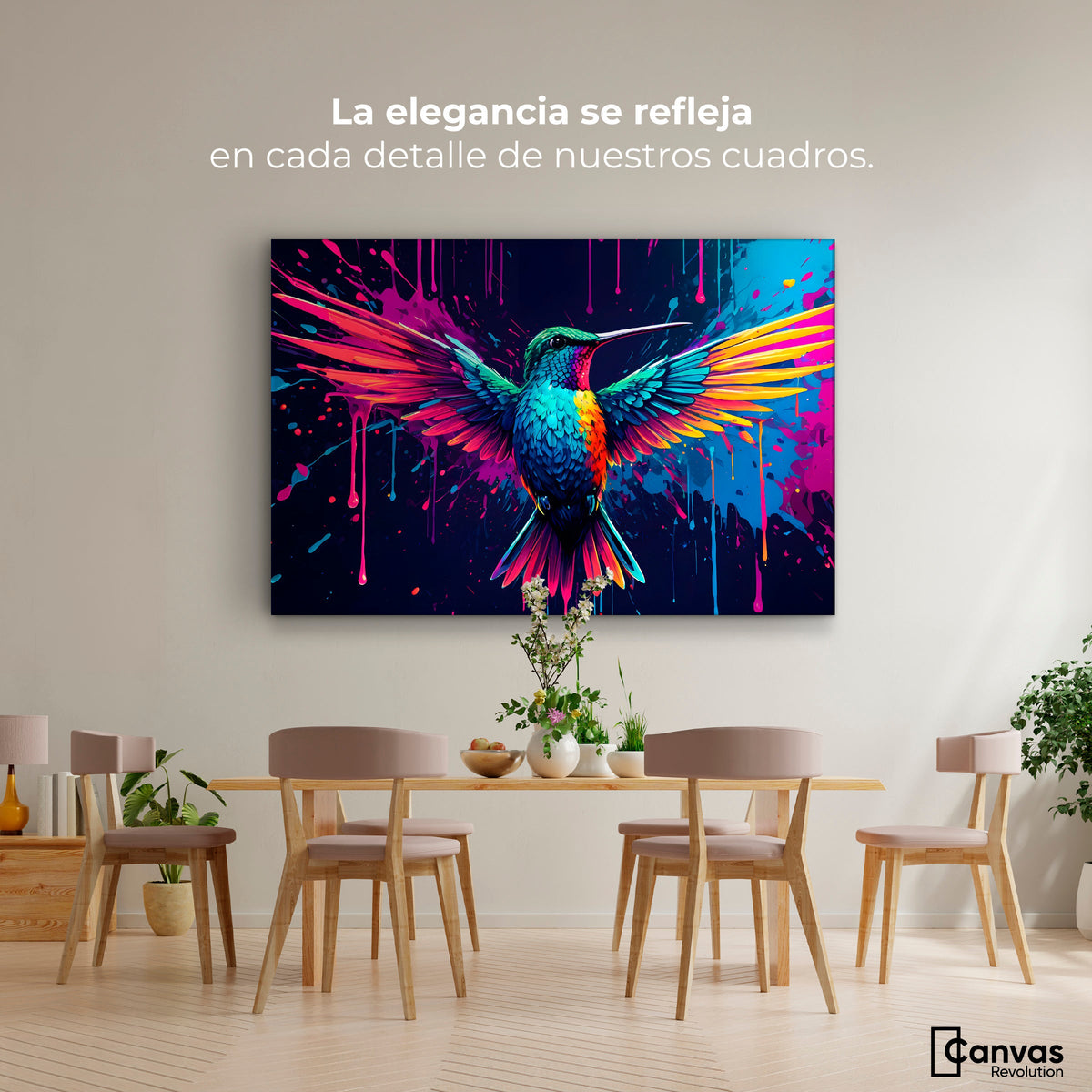 Cuadros Decorativos Canvas Revolution | Colibri Cromatico | Montaje4