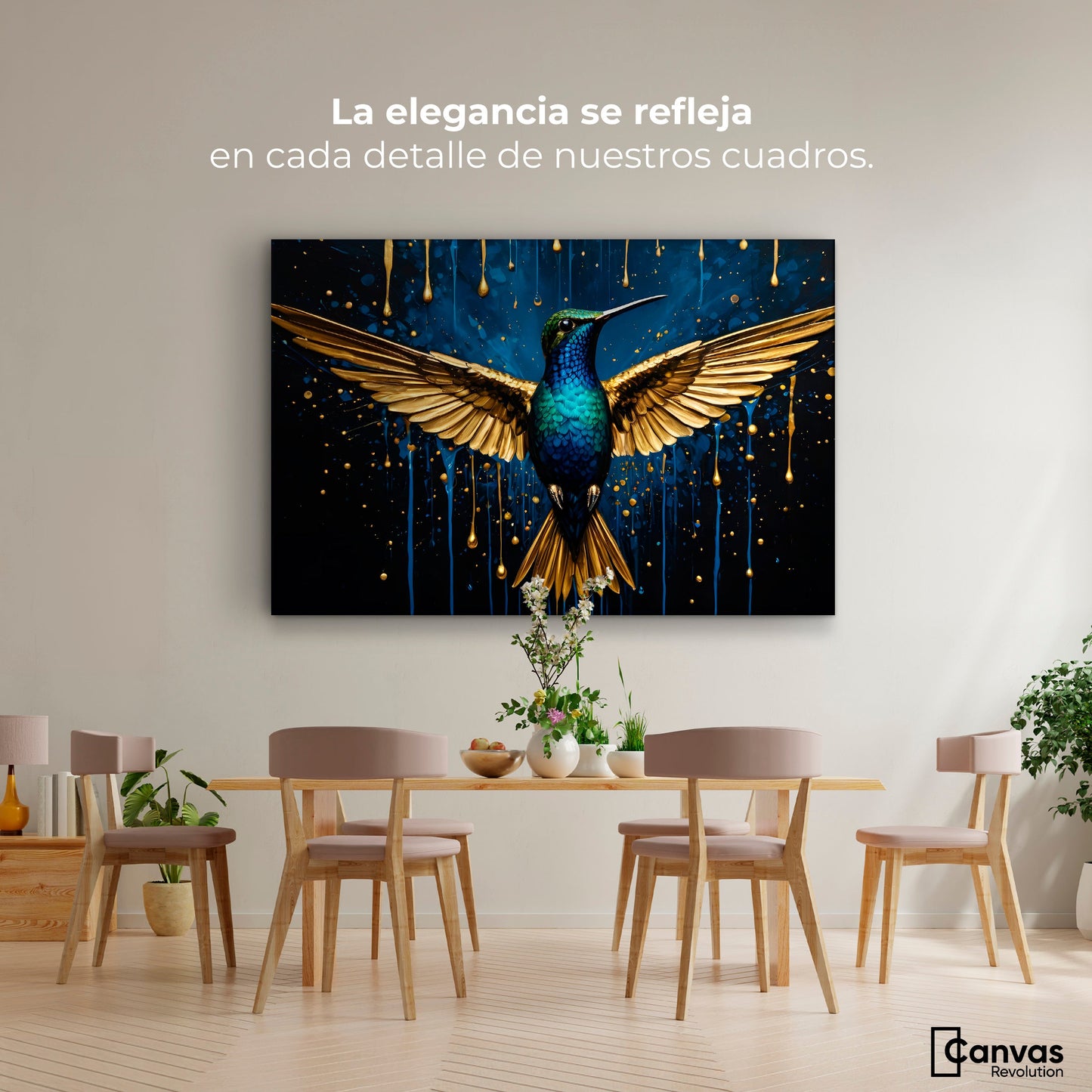 Cuadros Decorativos Canvas Revolution | Colibri Destellos | Montaje4