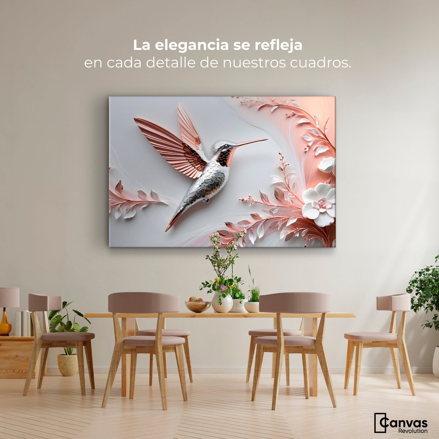 Cuadros Decorativos Canvas Revolution | Colibri Diamante | Montaje4