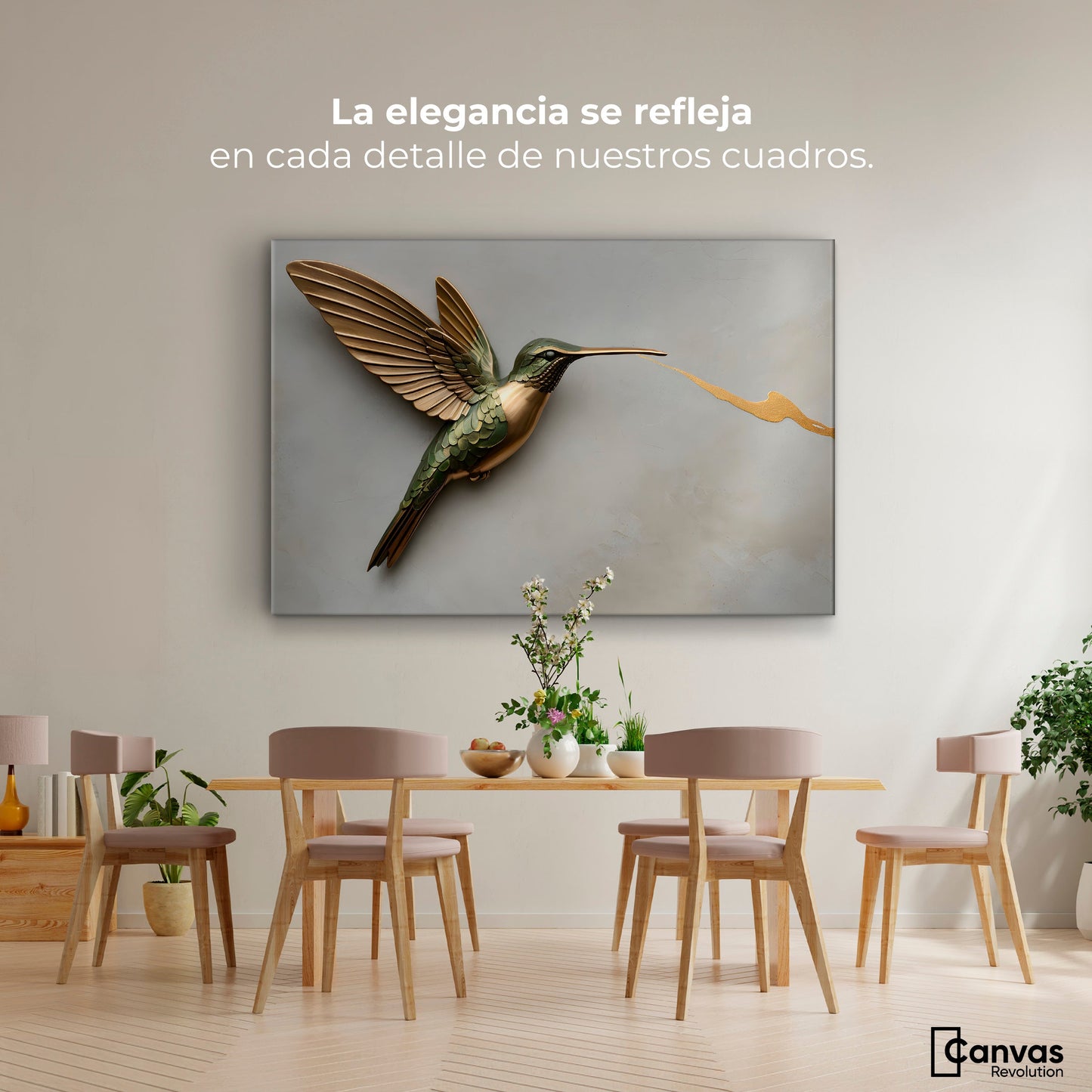 Cuadros Decorativos Canvas Revolution | Colibri Fuerza Luz | Montaje4