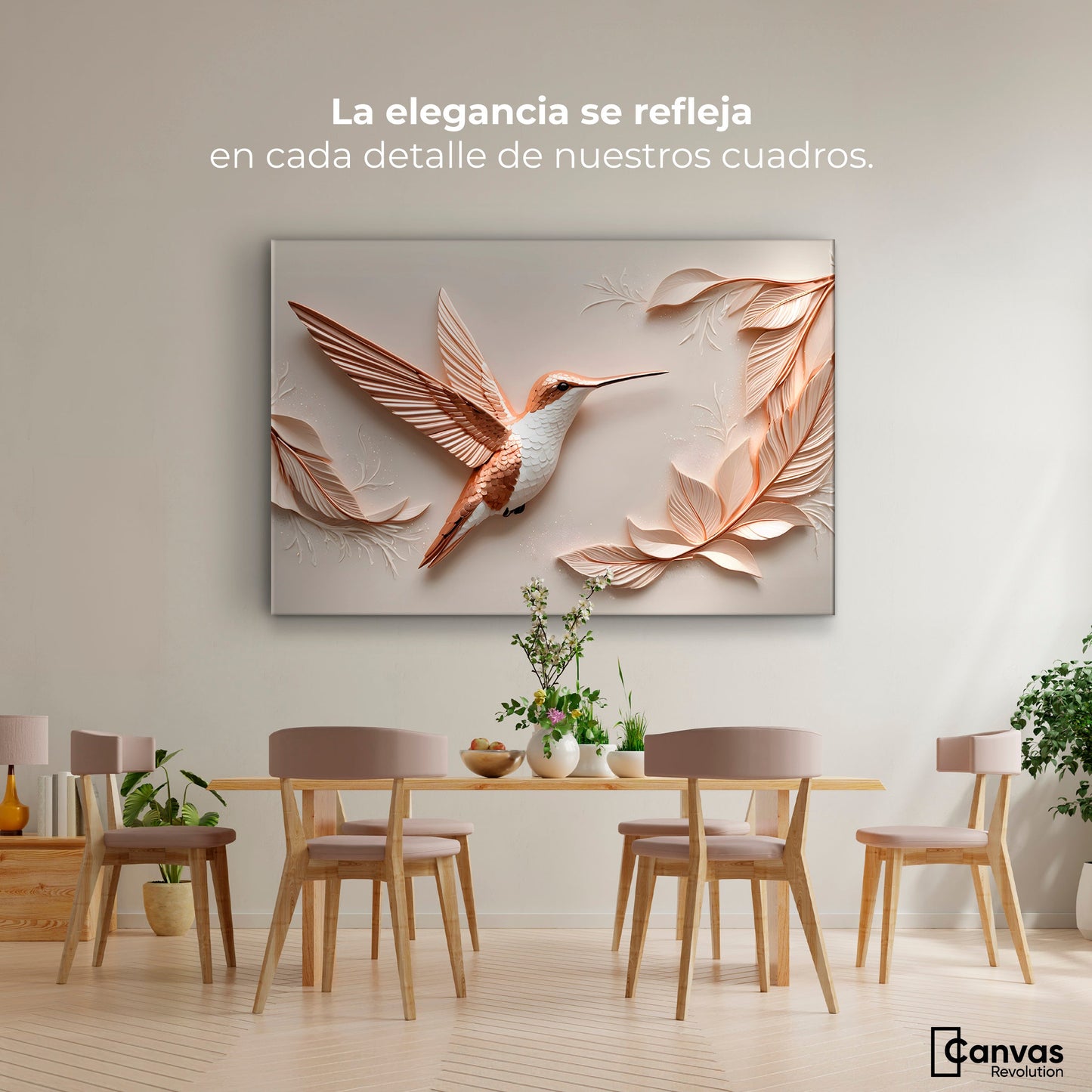 Cuadros Decorativos Canvas Revolution | Colibri Reluciente | Montaje4