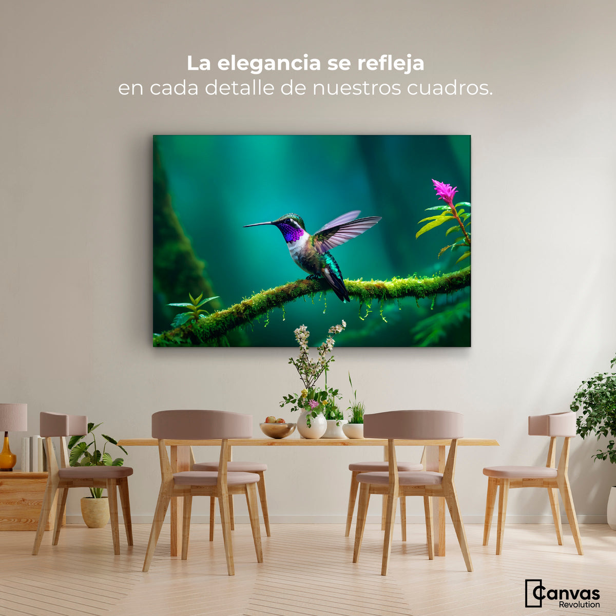 Cuadros Decorativos Canvas Revolution | Colibri Selvatico | Montaje4