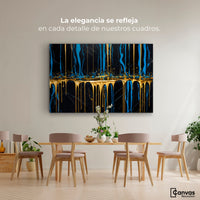 Cuadros Decorativos Canvas Revolution | Corrientes Doradas | Montaje4