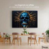 Cuadros Decorativos Canvas Revolution | Craneo Azul Zafiro | Montaje4