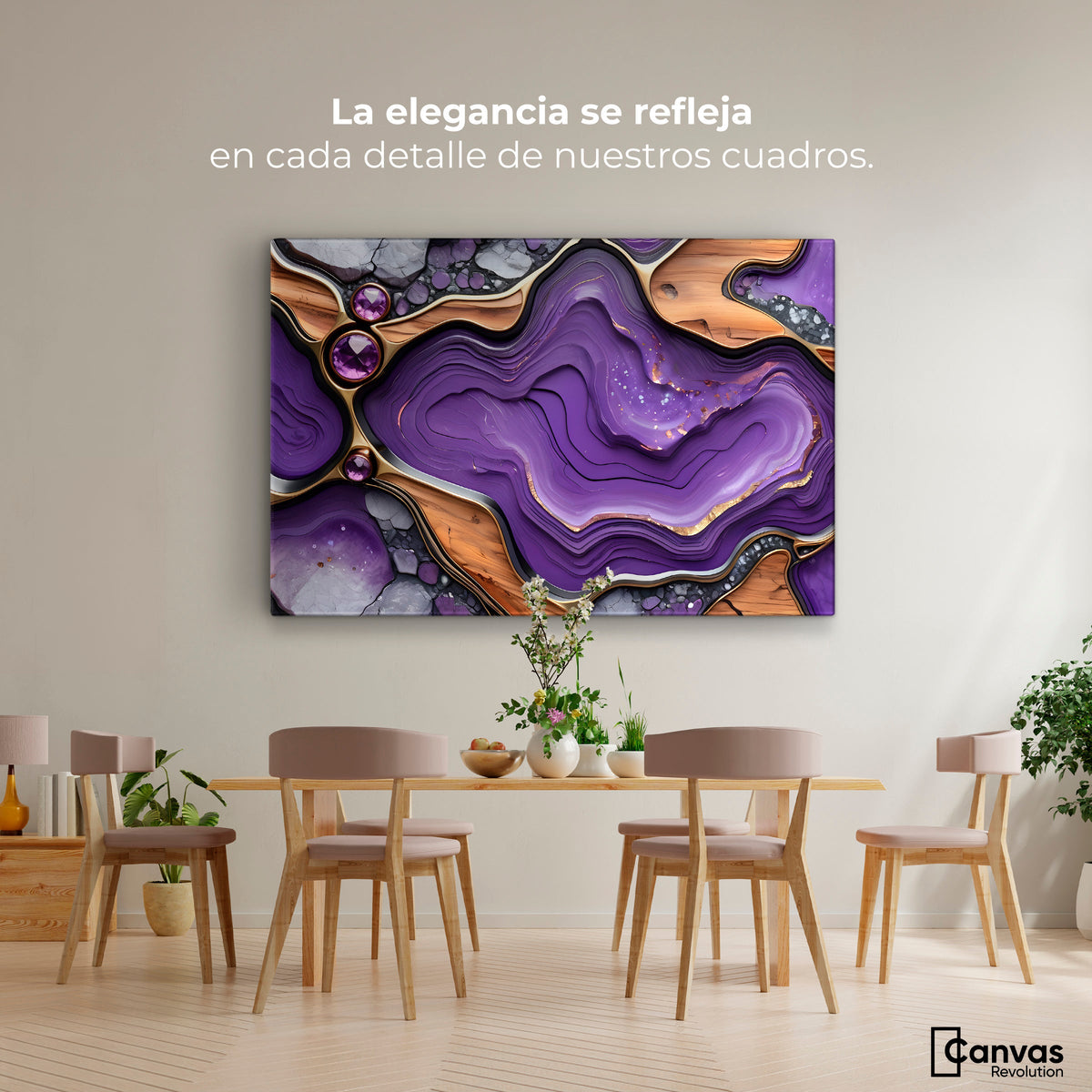 Cuadros Decorativos Canvas Revolution | Cristales Purpura | Montaje4