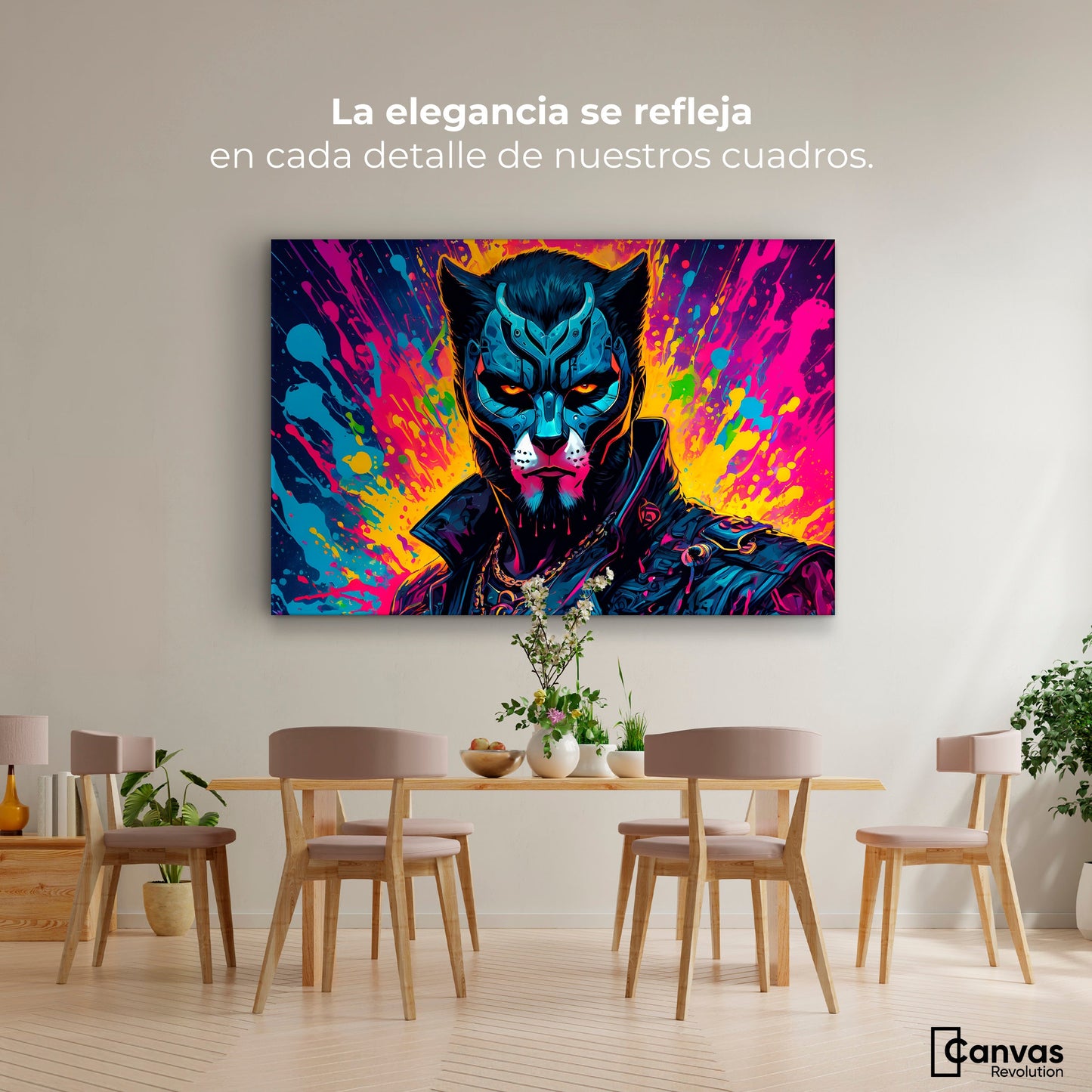 Cuadros Decorativos Canvas Revolution | Destellos Felinos | Montaje4