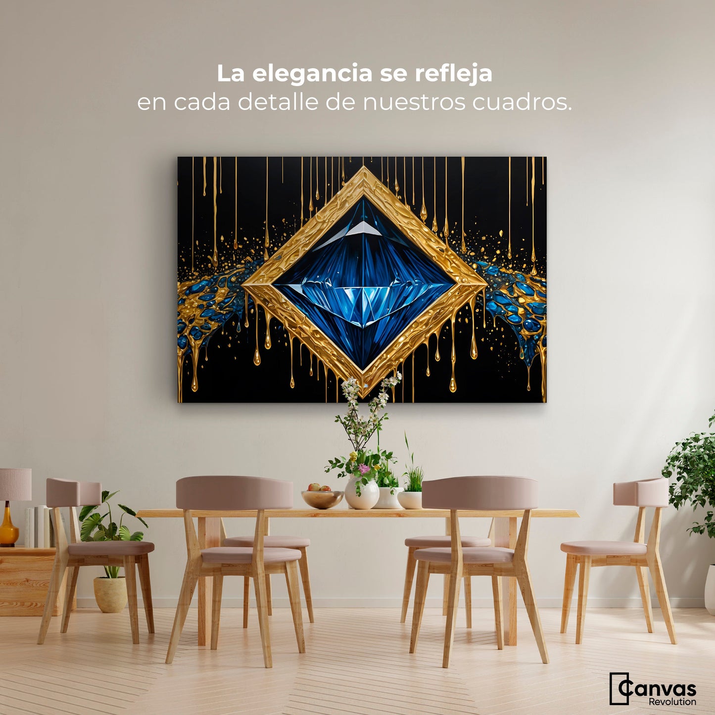 Cuadros Decorativos Canvas Revolution | Diamante Zafiro | Montaje4