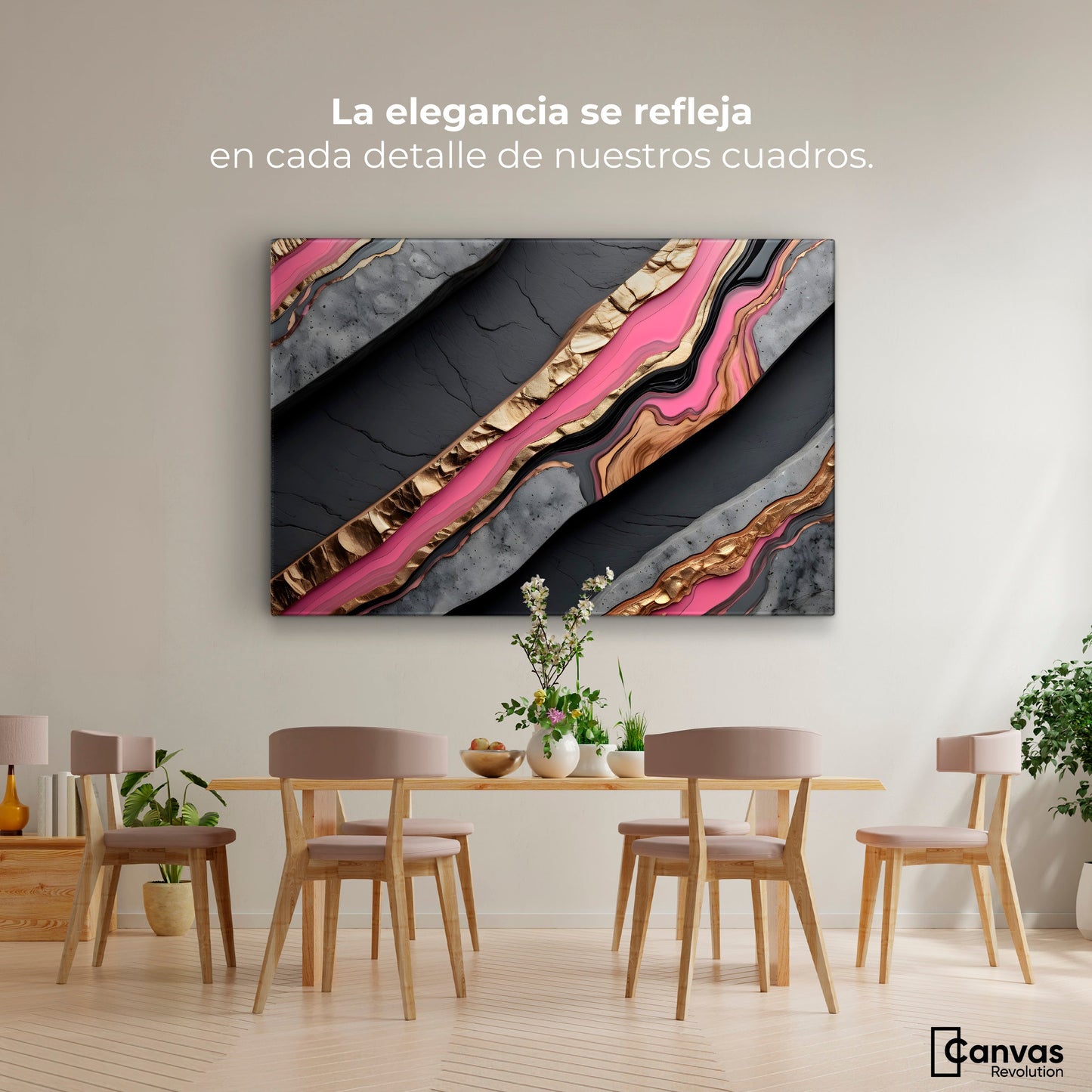 Cuadros Decorativos Canvas Revolution | Elegancia Marmol | Montaje4