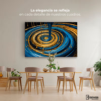 Cuadros Decorativos Canvas Revolution | Elegancia Oro Azul | Montaje4