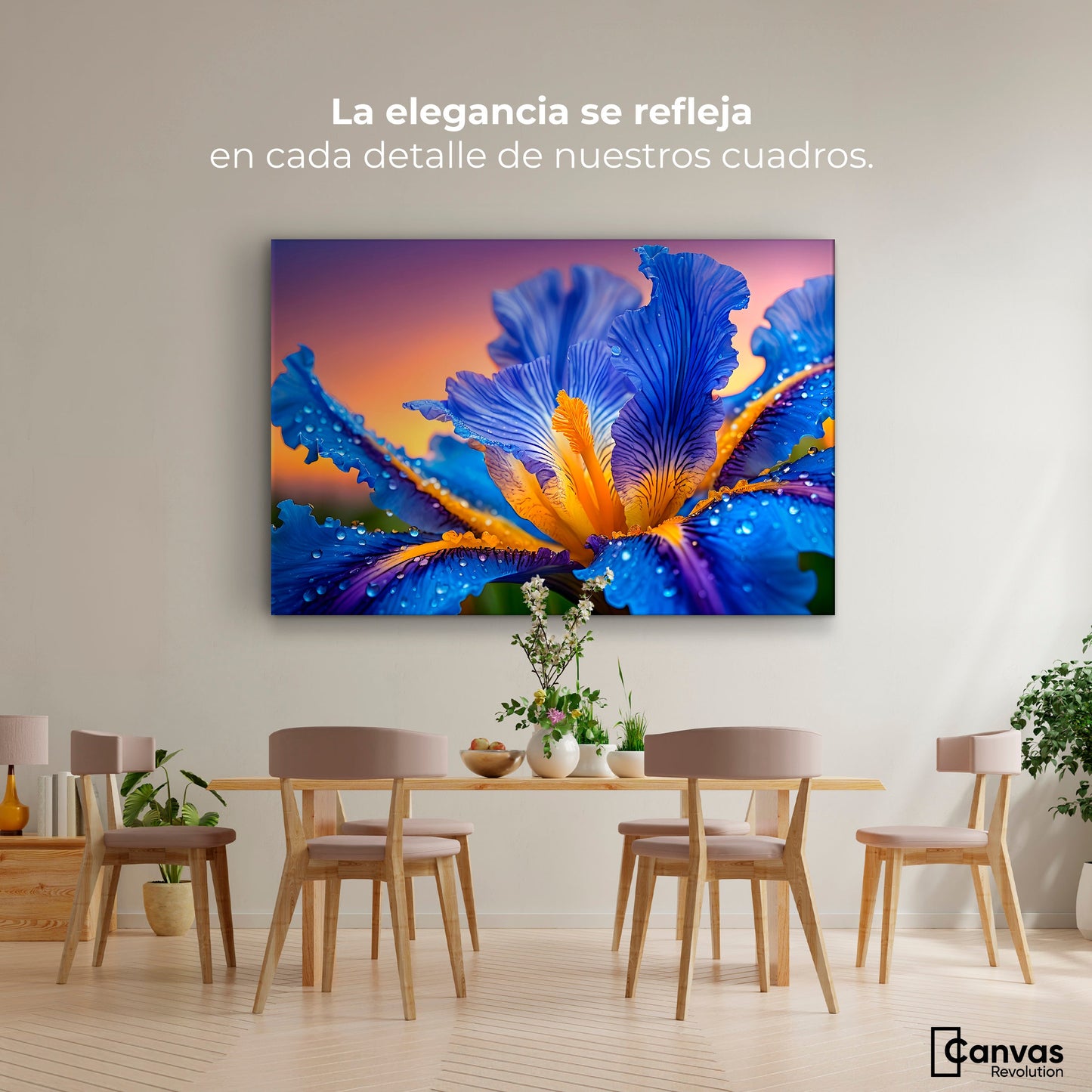 Cuadros Decorativos Canvas Revolution | Flor Iris Divino | Montaje4