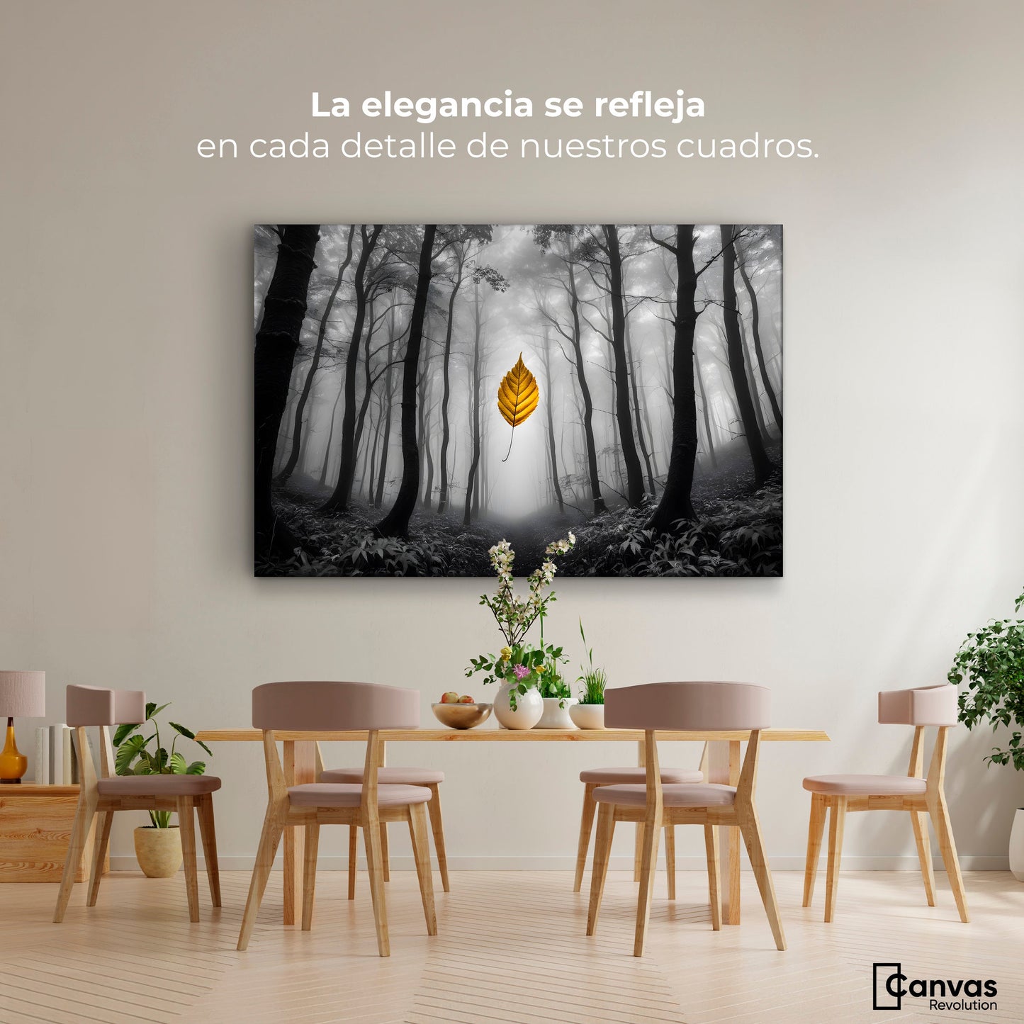Cuadros Decorativos Canvas Revolution | Hoja En Silencio | Montaje4